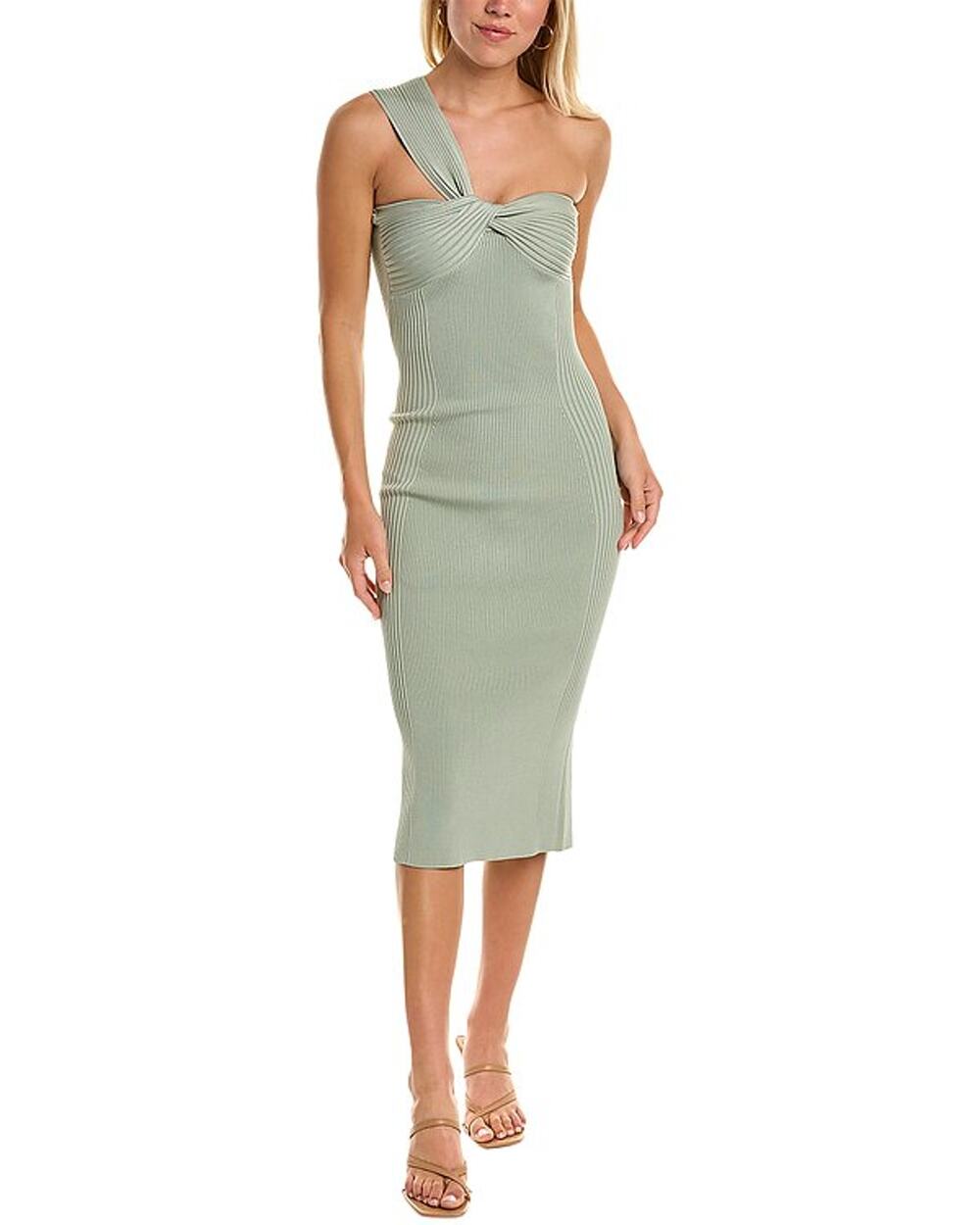 Simkhai Ribbed Teal Laurena Sheath Size S Dress
